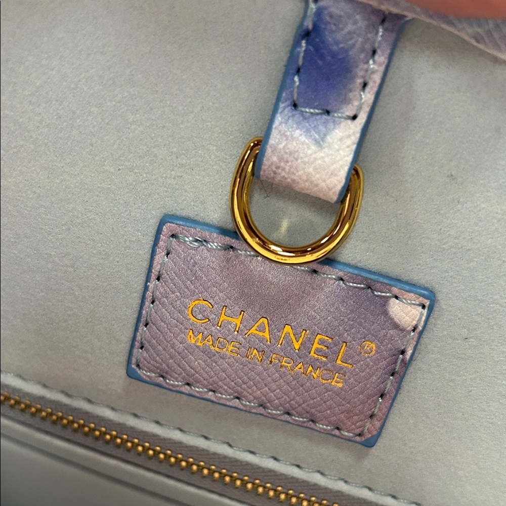 Chanel Blue and White Monogrammed Floral Tote Bag - VIP Gift - Picture 9 of 12